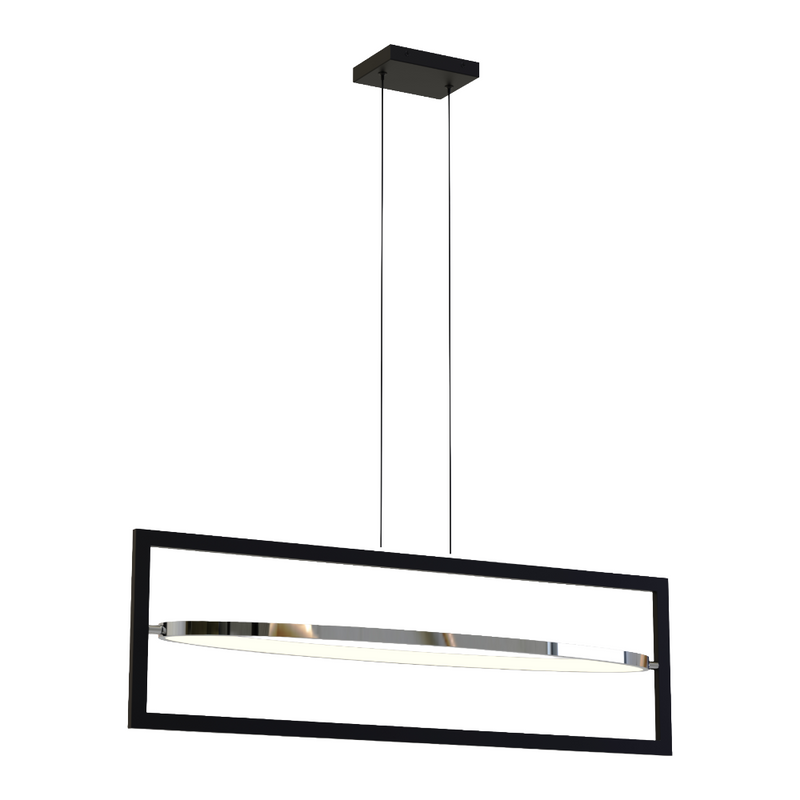Curved Linear LED Pendant 24013-D01-BK-CH