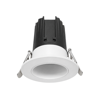 C&C Lighting CD07R 2 inch LED directional gimbal downlight with white round trim and black adjustable head